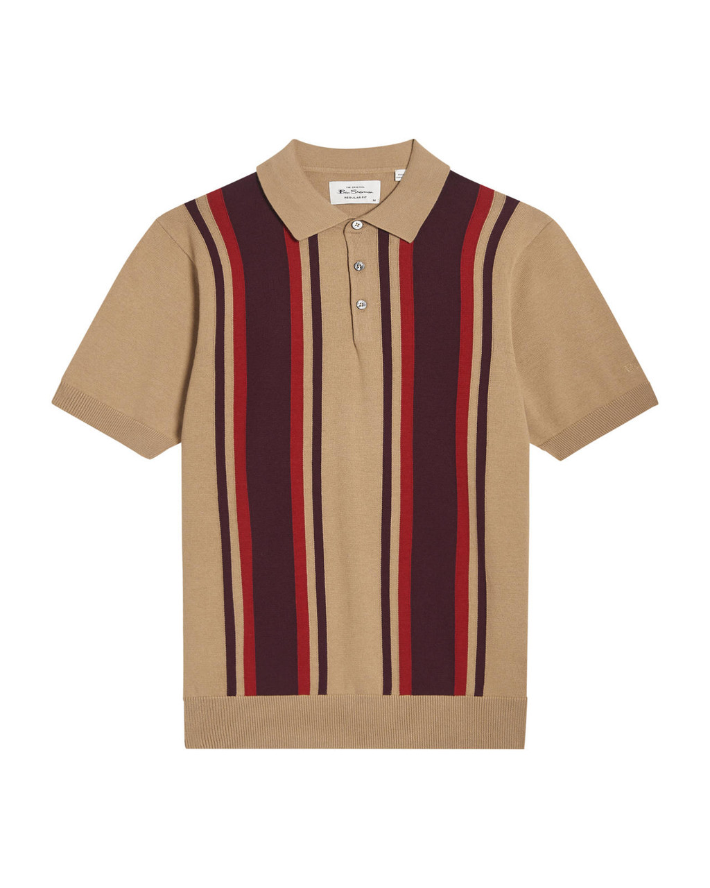 VERTICAL STRIPE POLO in Sand