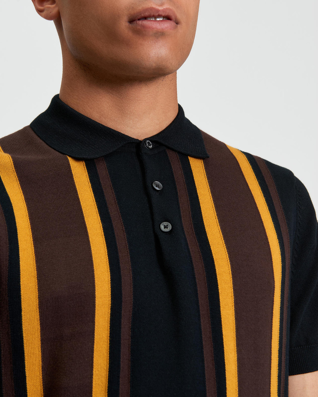 VERTICAL STRIPE POLO in Dark Navy