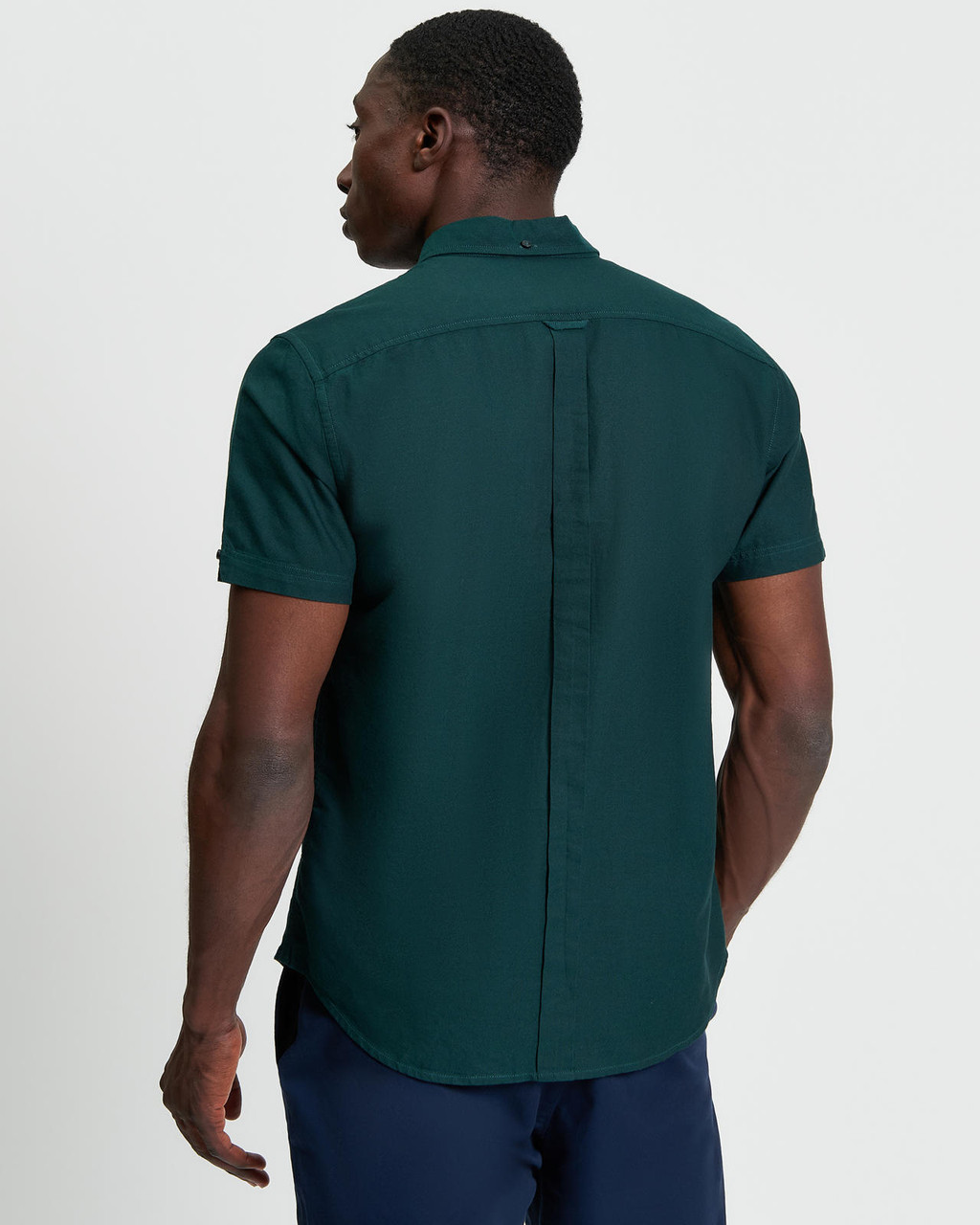 Short Sleeve Signature Oxford Shirt in Dark Green