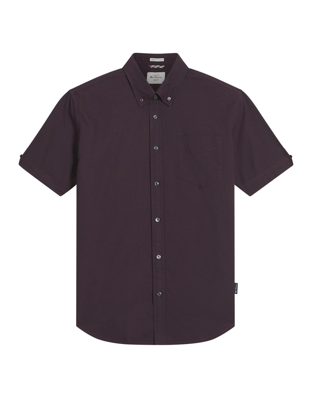 Short Sleeve Signature Oxford Shirt in Dark Wine