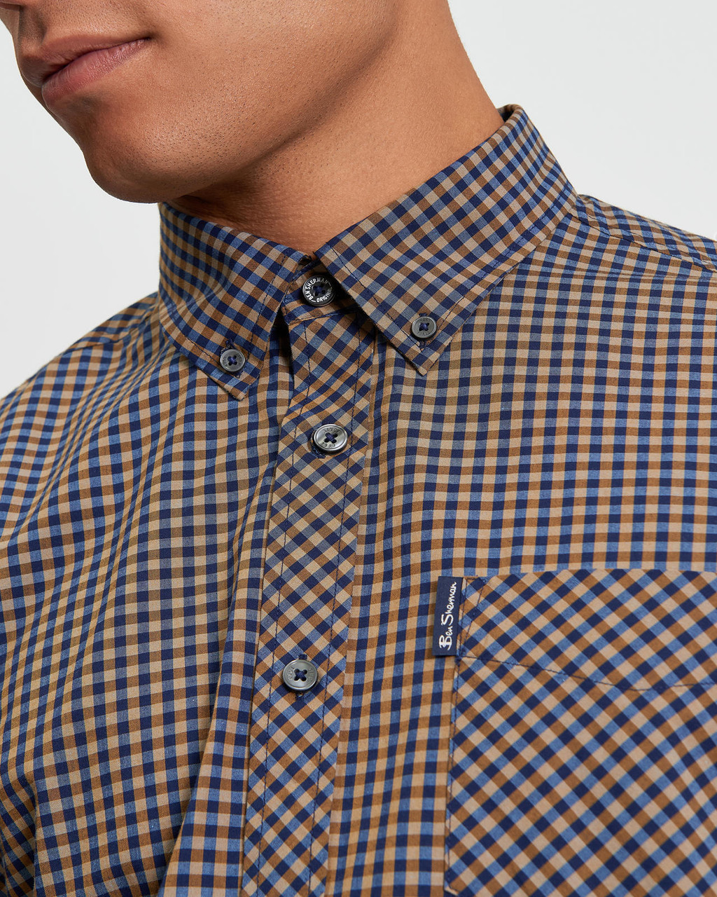 Long Sleeve Signature Gingham Shirt in Bronze