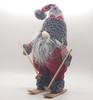Stuffed Nisse on Skis - Gray Hat - Red and gray sleeves