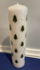 Advent Candle, Christmas Trees - White, 6.8x24cm