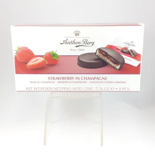 ***SALE***Strawberry in Champagne - Chocolate Covered Marzipan  - Best sale date 07/28/26  - 8oz (220g)