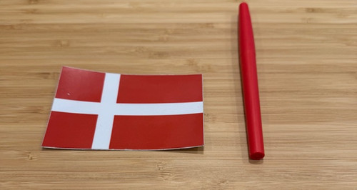 DK rectangular flag car sticker - small 4x2.5 inches