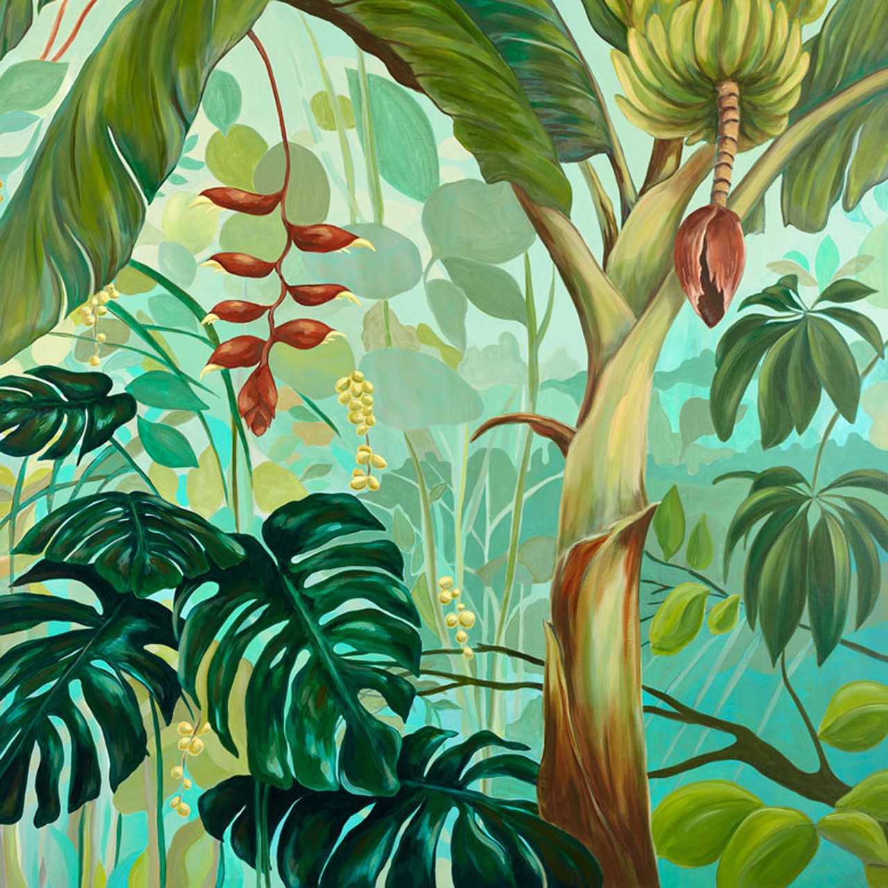 Tropical Utopia Stretched Canvas Wall Art