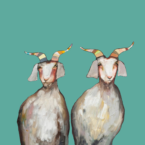 Pair Of Goats Stretched Canvas Wall Art