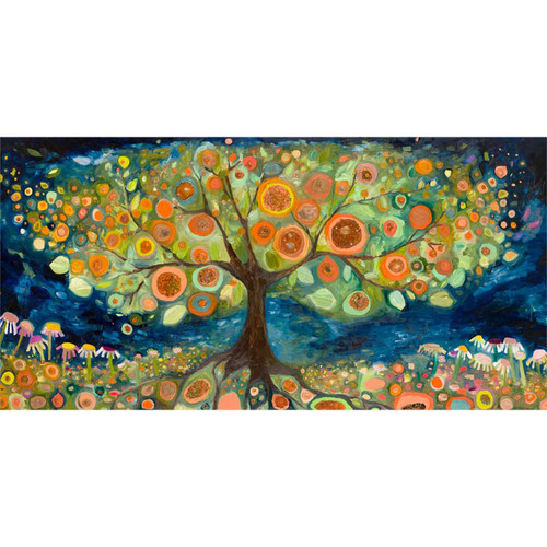 Orange Tree Landscape Stretched Canvas Wall Art