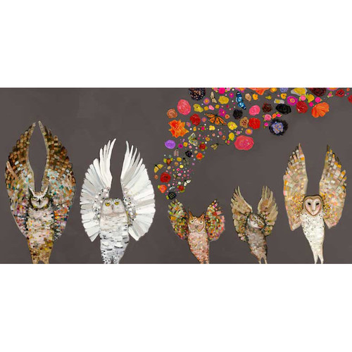Owl Ballet Troupe - Fall Stretched Canvas Wall Art