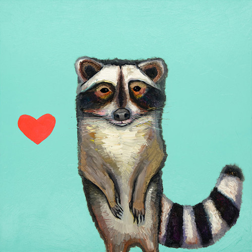 Raccoon Stretched Canvas Wall Art