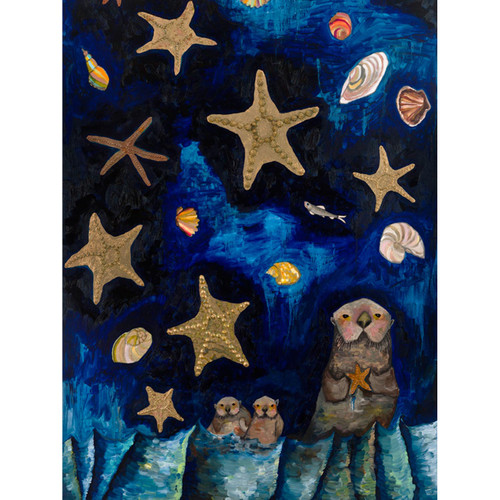 Starfish Bedtime Stories Stretched Canvas Wall Art