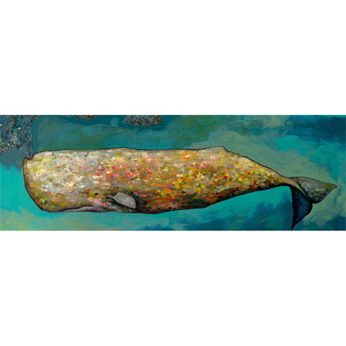 Whale in Seafoam Stretched Canvas Wall Art