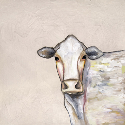 White Cow Stretched Canvas Wall Art