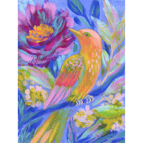 Birdsong In Blue 1 Stretched Canvas Wall Art