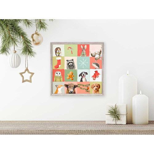 Holiday - Patchwork Animals Mini Framed Canvas