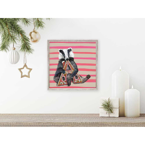 Holiday - Gingerbread Badger Mini Framed Canvas