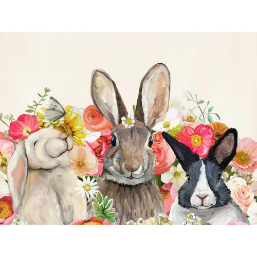 Springtime Bunny Pals Stretched Canvas Wall Art