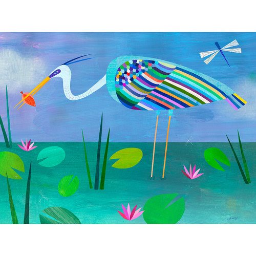 Blue Heron Stretched Canvas Wall Art