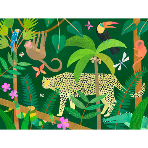 Leopard Jungle Stretched Canvas Wall Art