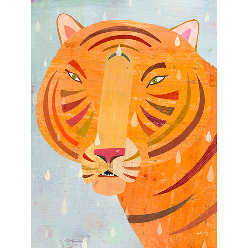 Raindrop Tiger Stretched Canvas Wall Art