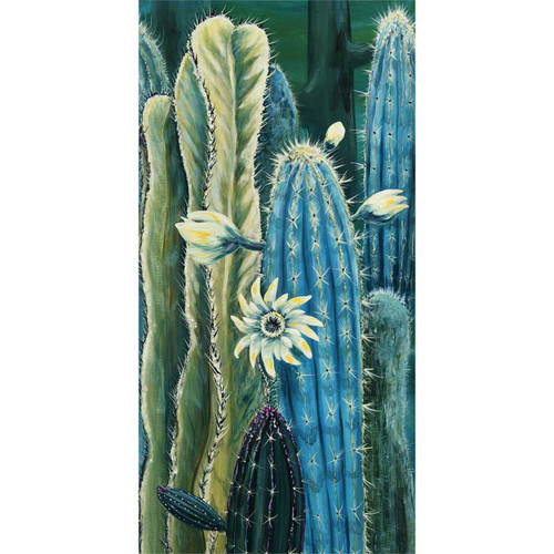 Cactus At Sunset Stretched Canvas Wall Art