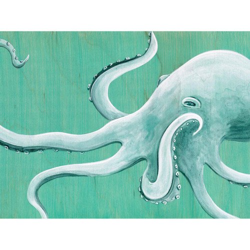 Blue Octopus Stretched Canvas Wall Art