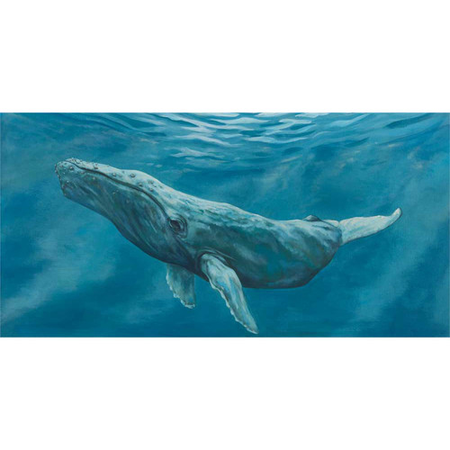 Humpback Whale Serene Stretched Canvas Wall Art