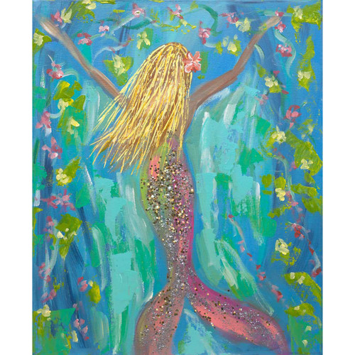 Mermaid Garden Stretched Canvas Wall Art