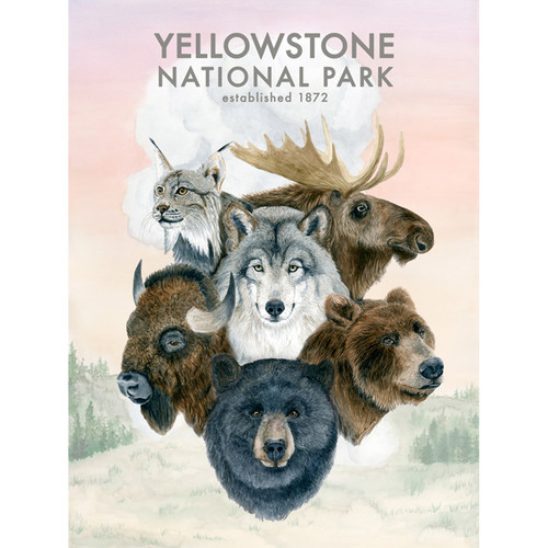 Animal Montage - Yellowstone Stretched Canvas Wall Art