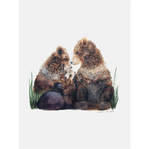 Bear Family Stretched Canvas Wall Art