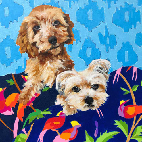 Dog Tales - Josie And Giovanni Stretched Canvas Wall Art