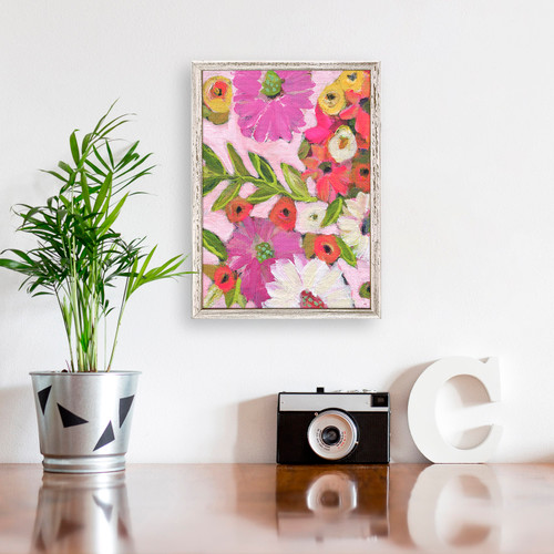 Flowers & Vines - Pink Mini Framed Canvas