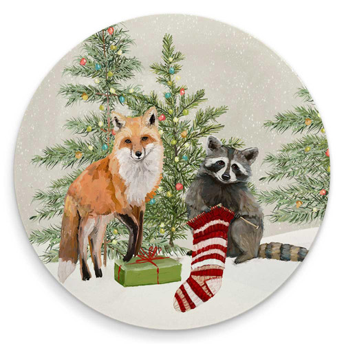 Holiday - Winter Woodland - Fox And Raccoon Coaster