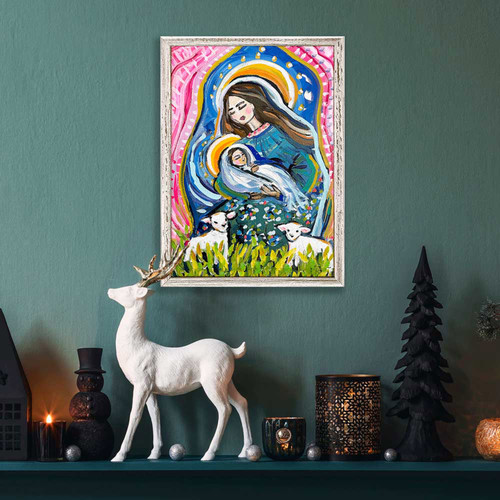 Holiday - Blue Madonna Mini Framed Canvas