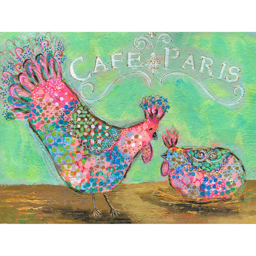 Parisian Poultry - Cafe Paris Stretched Canvas Wall Art
