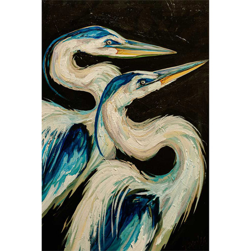 Nesting Herons Stretched Canvas Wall Art