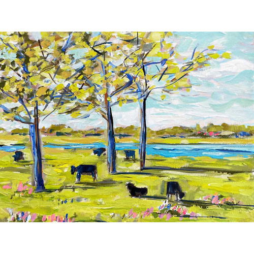 Spring By The River Stretched Canvas Wall Art
