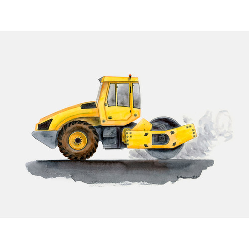 Construction Vehicles - Steam Roller Stretched Canvas Wall Art