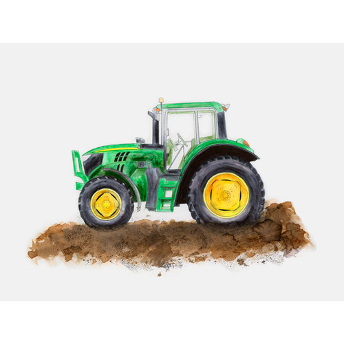 Construction Vehicles - Tractor Stretched Canvas Wall Art