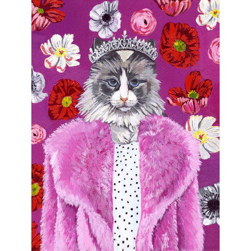 Queen Kitty Stretched Canvas Wall Art