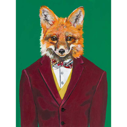 Fancy Fauna - Sir Fox Stretched Canvas Wall Art