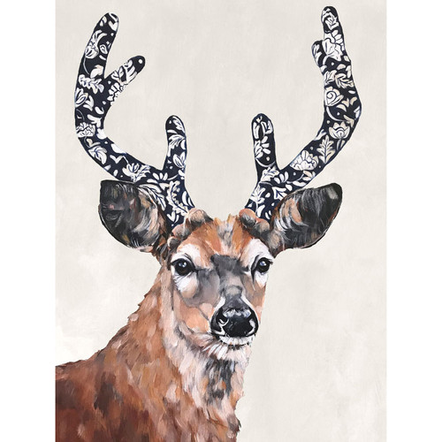 Magnus The Buck on Neutral Stretched Canvas Wall Art
