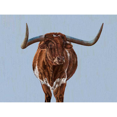 Twilight Longhorn Stretched Canvas Wall Art