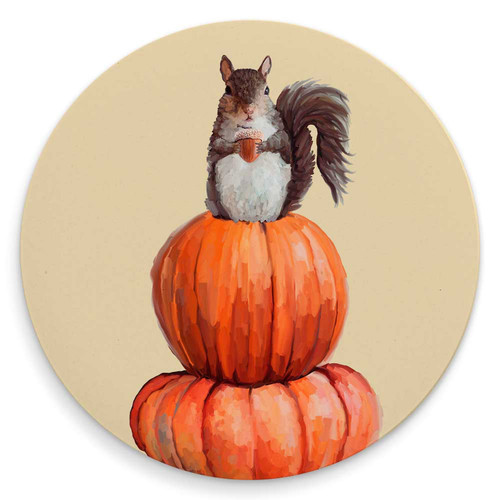 Fall - Autumn Squirrel Coaster