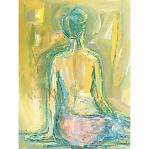 Seated Figure Stretched Canvas Wall Art