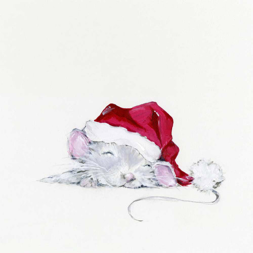 Holiday - Christmas Mouse Stretched Canvas Wall Art