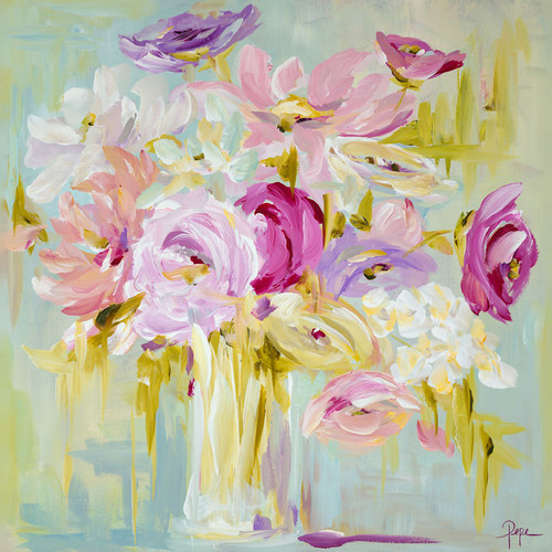 Pastel Bouquet Stretched Canvas Wall Art