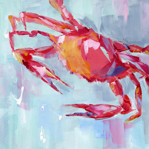 Crab Red Stretched Canvas Wall Art