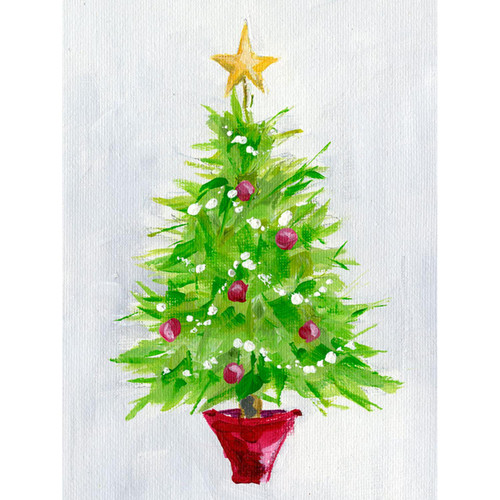 Holiday - Christmas Tree Stretched Canvas Wall Art