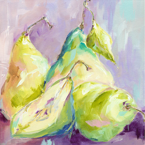 Still Life Pears Stretched Canvas Wall Art